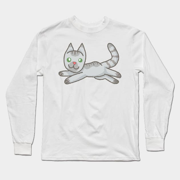 Floppy Cat [Lynx Point] Long Sleeve T-Shirt by Quirkball